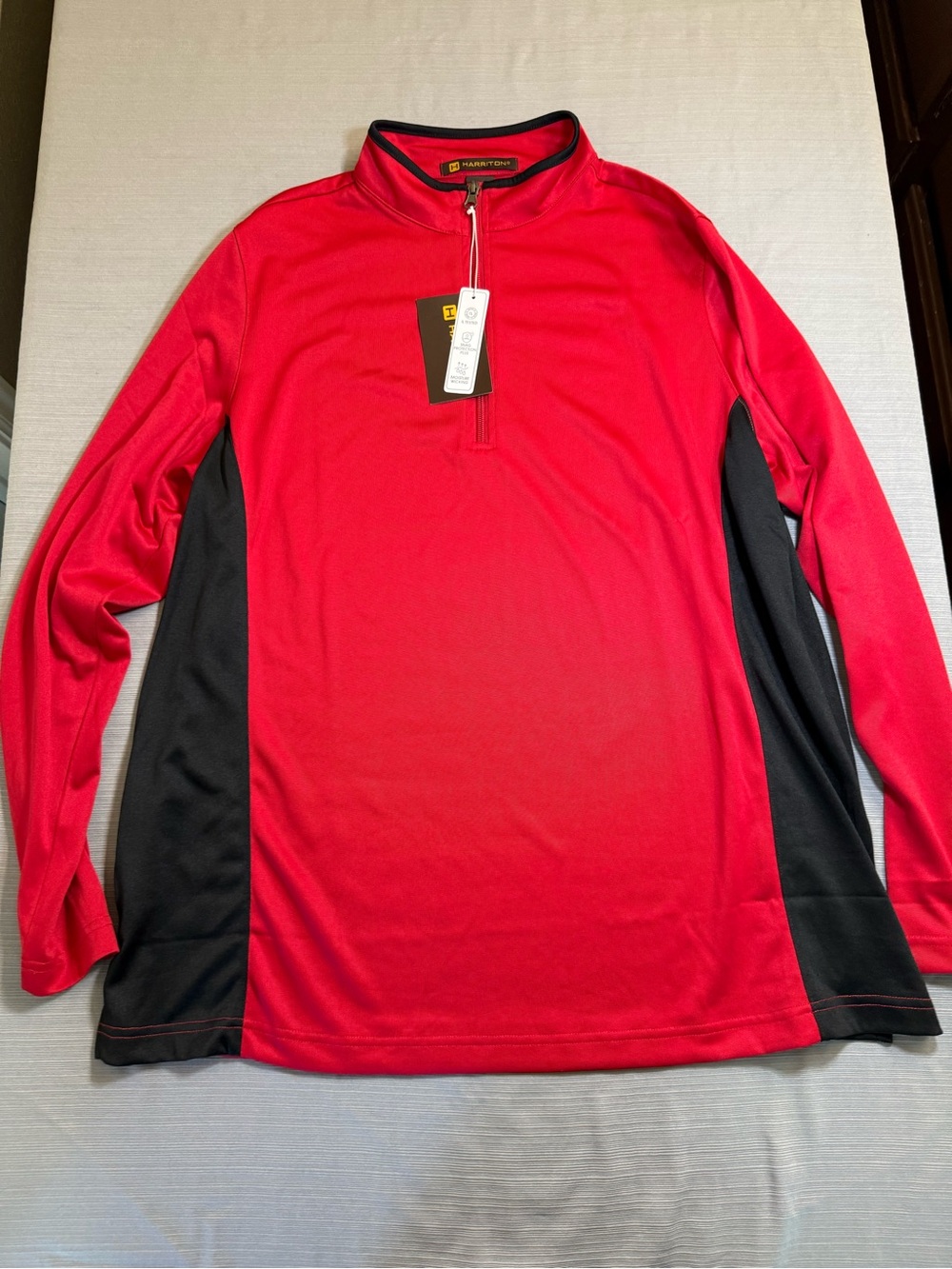 Harbor Bay Red and Black Quarter-Zip Utility Jacket